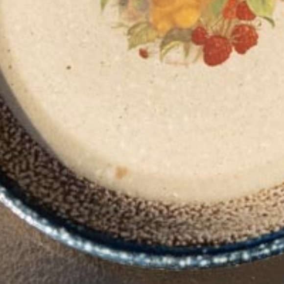 Monroe Salt Works Raspberries, Blueberries and Apricots Large Dinner Plate 11" - Picture 3 of 9